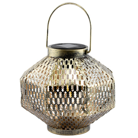 LED-Solarlampe Laterne Garten Glühfaden LATERNE hängend Metall Kupfer