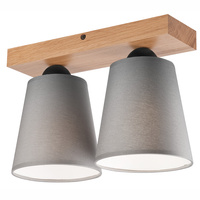 LULA Deckenleuchte 2xE27 Grau Eiche LM-2.200 Lamkur