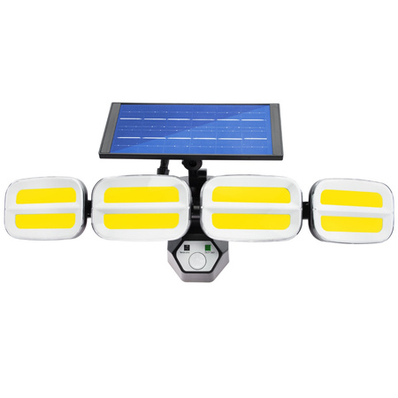 LED Solarstrahler 4x COB LED 20W 800lm Kalt IP65 Bewegungssensor + Fernbedienung
