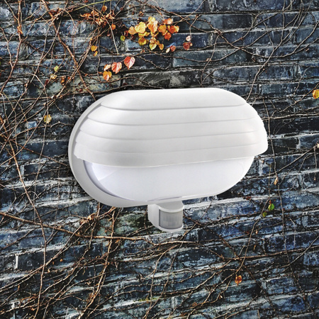 FRODA Gartenwandleuchte E27 IP44 mit PIR-Sensor Weiß