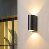 Wandleuchte Außen 2x GU10, Garten-Wandleuchte Schwarz ALLIUM LUMILED