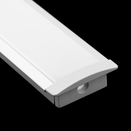 Aluminium LED-Profil KM39 mit Milchglasabdeckung und Endkappen, 2m Silber LUMILED