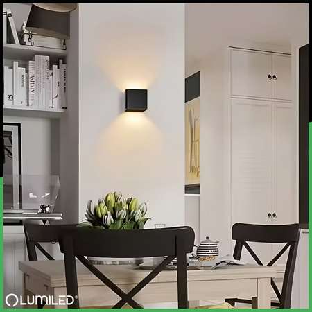 Wandleuchte Außen G9, Garten-Wandleuchte nach oben und unten verstellbar Schwarz PYXIS LUMILED