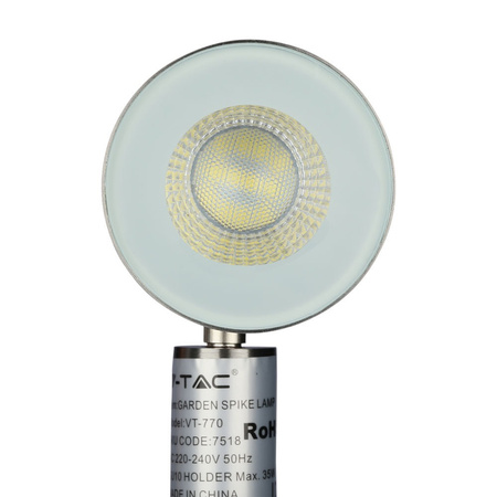Gartenlampenreflektor GU10 IP44 verstellbar Silber VT-770 V-TAC