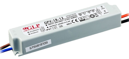 SPANNUNG LED-Netzteil 12V 18W 1,5A GPV-18-12 GLP IP67 HERMETIC
