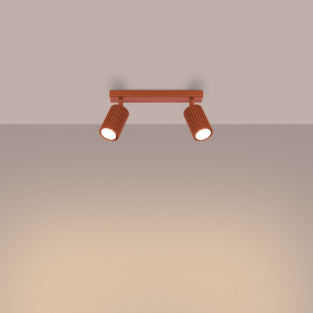 Tuba Spot Reflektor Deckenleuchte 2x GU10 Ocker Rot Carbon Deep Space SL.1637 Sollux