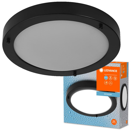Plafond Badezimmer-Deckenleuchte E27 Schwarz IP44 31cm Badezimmer-Deckenleuchte Ledvance