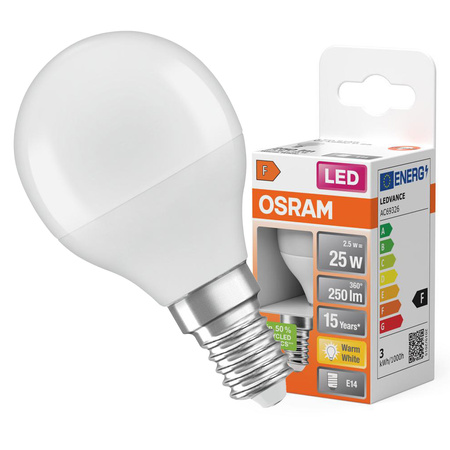 E14 P45 LED Leuchtmittel 3,3W = 25W 250lm 2700K Warm 200° OSRAM STAR