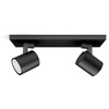 LED Spot Runner Deckenleuchte Schwarz 2x4.2W CCT PHILIPS HUE Bluetooth Zigbee + Dimmschalter