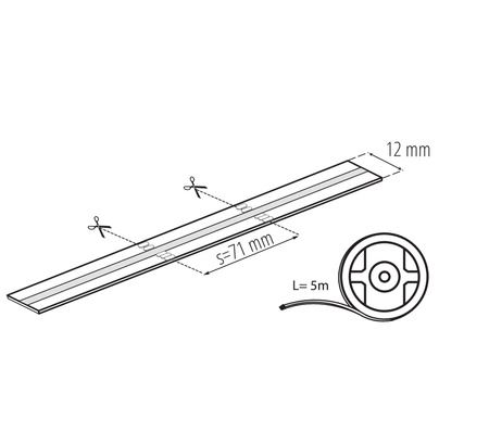 LED COB Flexible Streifen 5.3W/m 420lm/m 24V 4000K RGB Neutral CRI90 5m LCOB Kanlux