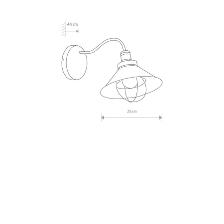 GARRET 6442 Nowodvorski Wandleuchte Schwarz und Kupfer E27 Wandleuchte Industriestahl