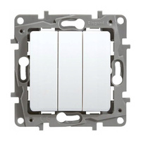 Lichtschalter Dreifach-Kerzenschalter dreipolig weiß 10AX LEGRAND NILOE