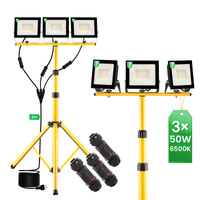 LED-Fluter ZUNA2 Halogenlampe 3x 50W 6500K auf Stativ + Kabel + Hermetischer Anschluss LUMILED