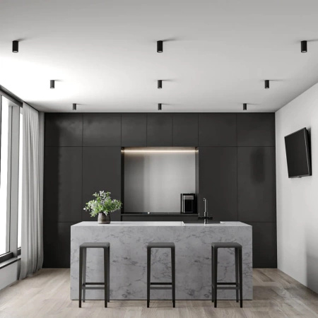 LED-Oberflächenmontage feste HALOGEN-Leuchte GU10 runde Decke Schwarz