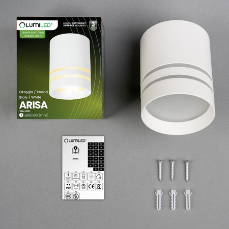 Aufputz HALOGEN Spot Tuba Beweglich ARISA GU10 LUMILED Rund Weiß 80mm