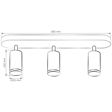 Wand- und Deckenstrahler Leuchte 3x GU10 Schwarz IP44 TURYN Sanico Goldlux