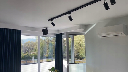 GU10 Mattschwarze Schienenstrahlerlampe für einphasige Schienen