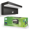 Gartenlampe LED Wandleuchte BUSTAN IR myGarden 2x4,5W 2700K IP44 mit Bewegungssensor Anthrazit PHILIPS
