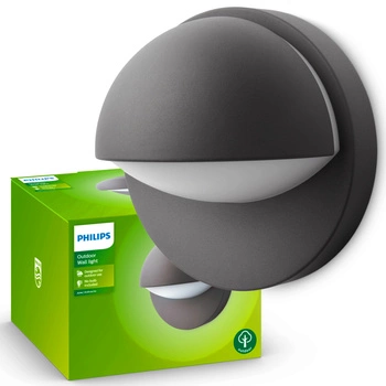 Gartenleuchte LED Wandleuchte JUNE myGarden E27 IP44 Rund Anthrazit PHILIPS