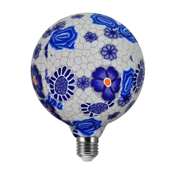 E27 G125 LED Lampen 4W 1900K Warm 320° Filament GOLDLUX (Polux) Volksblau Dekorativ