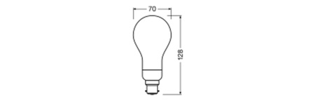 LED-Lampe A70 B22d 17W = 150W 2452lm 2700K Warm 320° Retrofit Glühfaden CLASSIC Osram