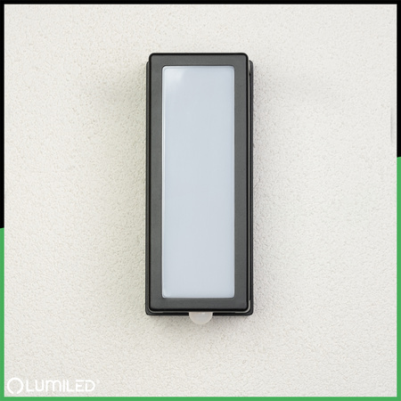 Wandleuchte Außen E27, Garten-Wandleuchte mit Bewegungsmelder rechteckig DOMLO LUMILED