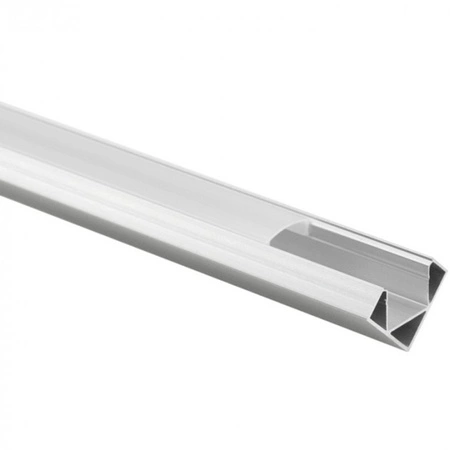 Aluminiumprofil für LED Silver Corner 2m mit Milky Dome und Ecolight Endkappen