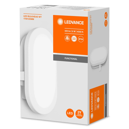 LED-Wandleuchte 6W 4000K IP54 Hermetic Outdoor Weiß BULKHEAD LEDVANCE