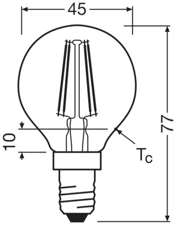 LED Lampen P45 E14 5.5W = 60W 806lm 2700K Warmweiß FILAMENT LEDVANCE