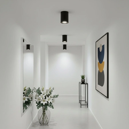 Aufputz HALOGEN Spot Tuba Beweglich AMAT-L GU10 Rund Schwarz-Gold 115mm LUMILED