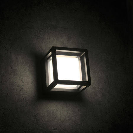 KANSAS LED Wandleuchte Gartenleuchte IP44 12W 4000K Schwarz GOLDLUX (Polux)