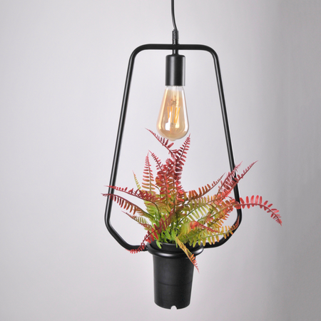 IL MIO SOREN dekorative Pendel-Deckenleuchte Schwarz E27 mit Blume GOLDLUX (Polux)