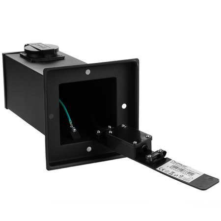 Gartenleuchte mit 2x Steckdose, Außenstehleuchte Pollerleuchte 230V 30cm Schwarz IBERI LUMILED