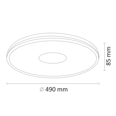 LED Deckenleuchte Leon 36W 2160lm 49cm GOLDLUX (Polux) + Fernbedienung