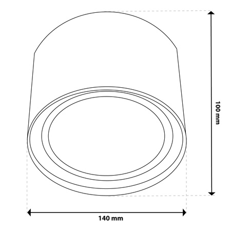 Aufputz HALOGEN SPOT TUBA Beweglich GU10 AR111 Rund Weiß 100mm TELES LUMILED