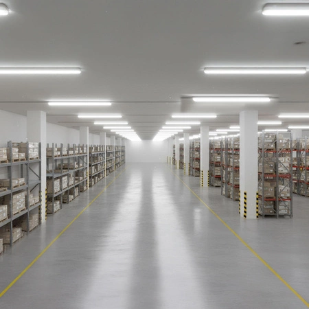 LED 20W 3200lm 5000K Neutral 140° 60cm IP65 Weiß Langfeld-Anbauleuchte Videx