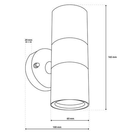 Wandleuchte Außen GU10, Garten-Wandleuchte IP44 nach oben und unten Schwarz ZINNA INOX LUMILED