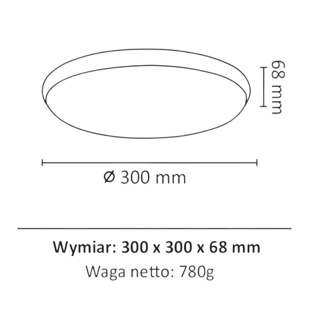 PLAFON LED Deckenleuchte 30cm rund 18W 4000K METIS GOLDLUX (Polux)