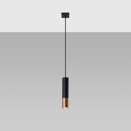 LOOPEZ 1 GU10 Hängende Deckenleuchte Elegant Schwarz-Kupfer SOLLUX