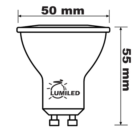 HALOGEN Einbaustrahler Tuba Spot, beweglich GU10 Rund Schwarz 20mm MIDI + LED GU10 6W 3000K LUMILED