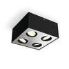 LED-Halogen-Anbauleuchte 4x 4,5W BOX Beweglich Schwarz PHILIPS