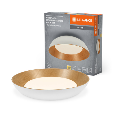 LED-Deckenleuchte Plafond 36W 3000K Warm Dekorativ Weiß Holz LEDVANCE