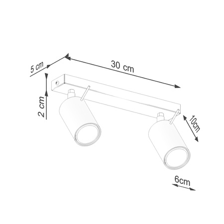 Tuba Spot Reflektor Deckenleuchte 2x GU10 Olive Ring Bittersweet Shimmer SL.1501 Sollux