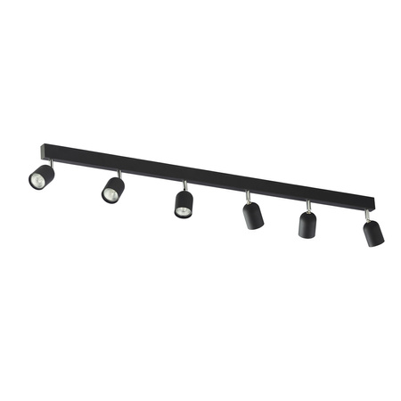 TOP BLACK Spot Schwarze und silberne Streifen-Deckenleuchte Modern 6xGU10 1019 TK Lighting