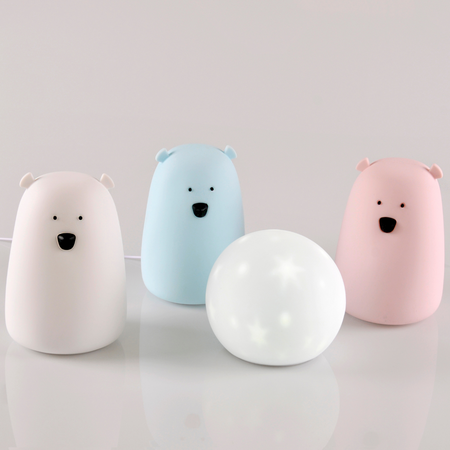 LED RGB dekoratives Nachtlicht mit wiederaufladbarer Batterie Bär blau GOLDLUX (Polux)