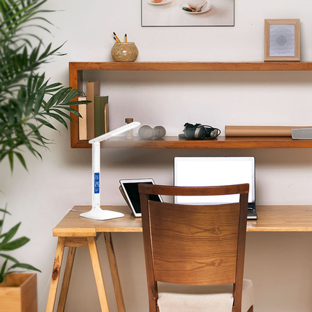 Schule Schreibtischlampe LED 5W 3000K-5500K CCT USB Dimmbar Touch + Kalender Uhr