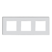 GLAS-Rahmen für die Steckdose weiß dreifach