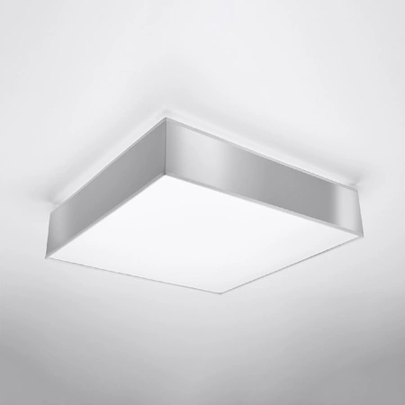 LED-Deckenleuchte Deckenaufbauleuchten HORUS 4xE27 Quadratische Leuchte 55cm Grau SOLLUX