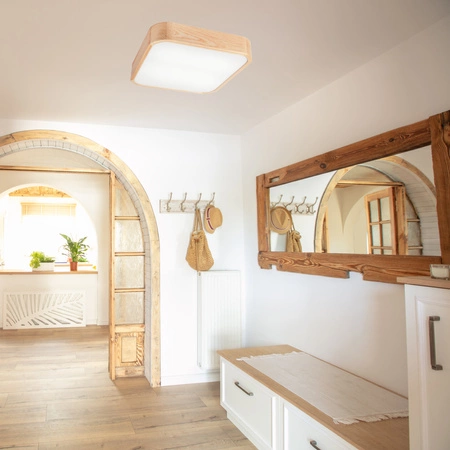 Plafond LED-Deckenleuchte GASPAR 4xE27 Quadratisch aus Holz LD-PD-11.2 Lamkur