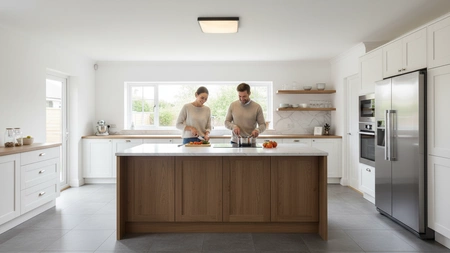 LED Plafond Deckenleuchte 2x E27 Schwarz Quadratisch Ecolight